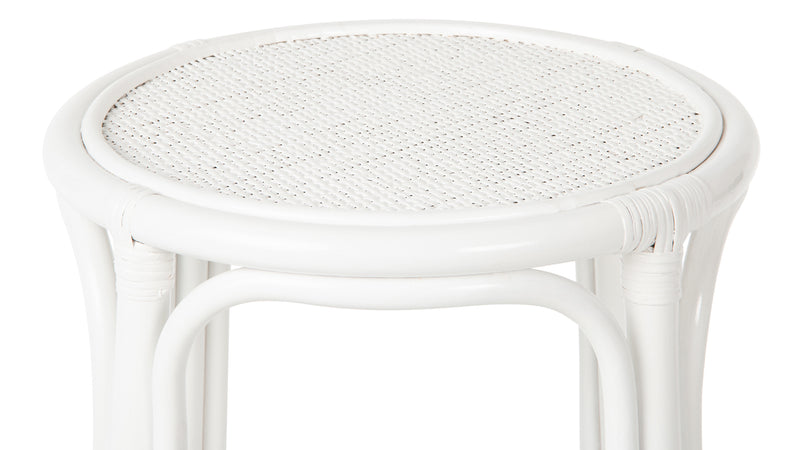 Kouboo Rattan Lattice Backless Counter Stool White