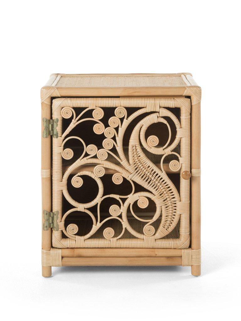 Kouboo Rattan Peacock Nightstand Natural Brown