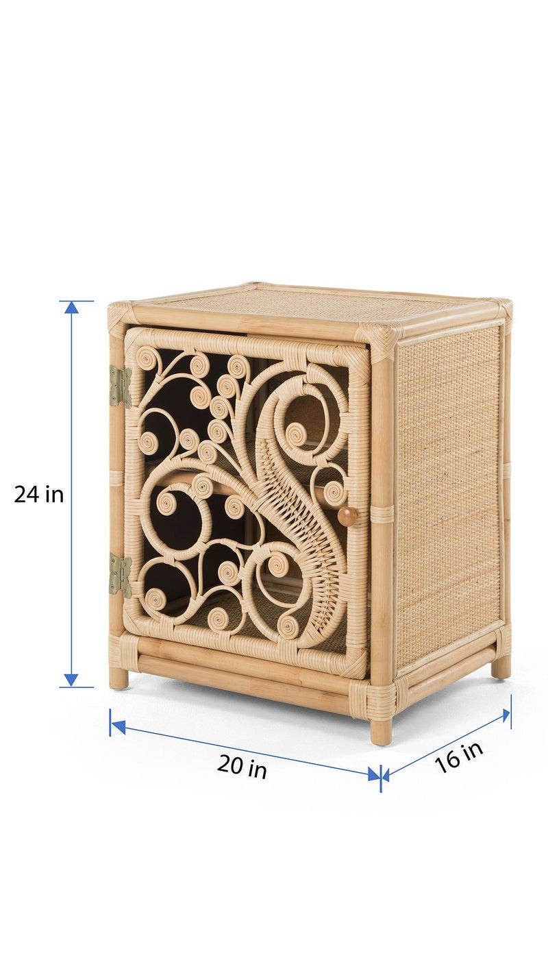 Kouboo Rattan Peacock Nightstand Natural Brown
