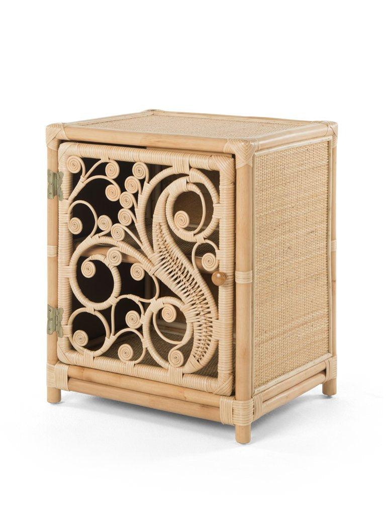 kouboo Rattan Peacock Nightstand Natural Brown