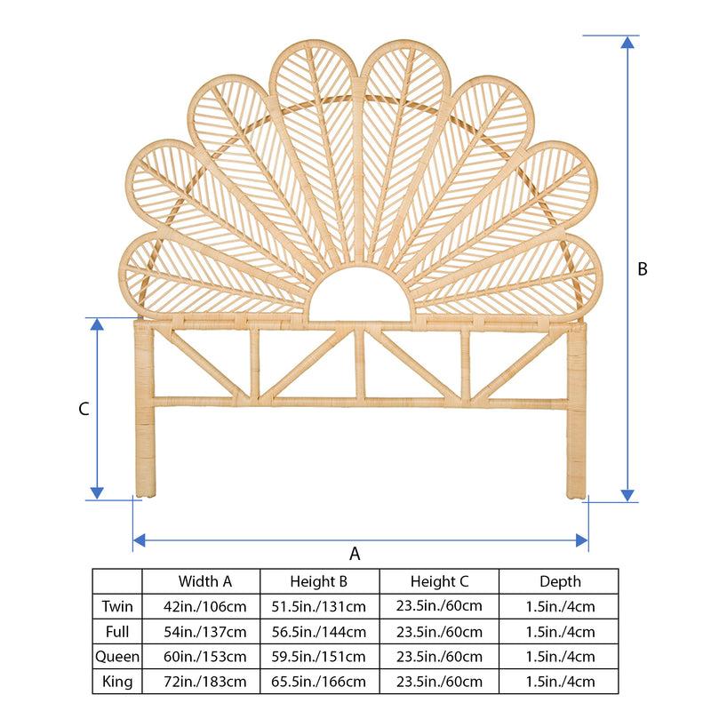 Kouboo Rattan Petal Headboard Natural
