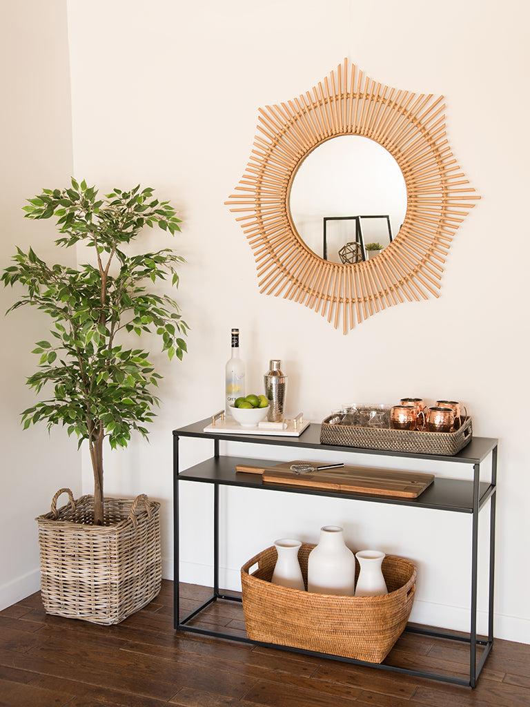 Kouboo Rattan Round Halo Wall Mirror Natural
