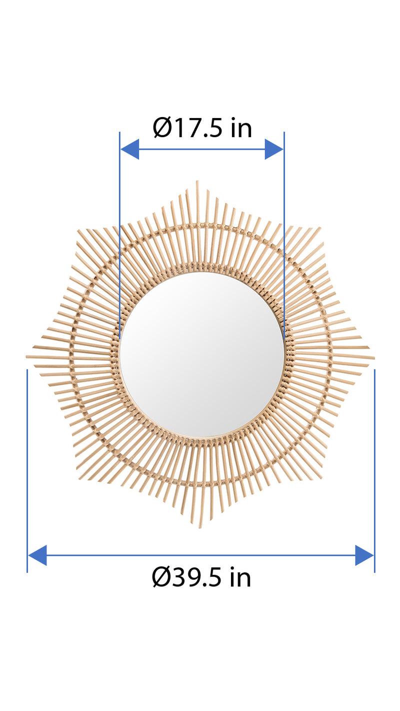 Kouboo Rattan Round Halo Wall Mirror Natural