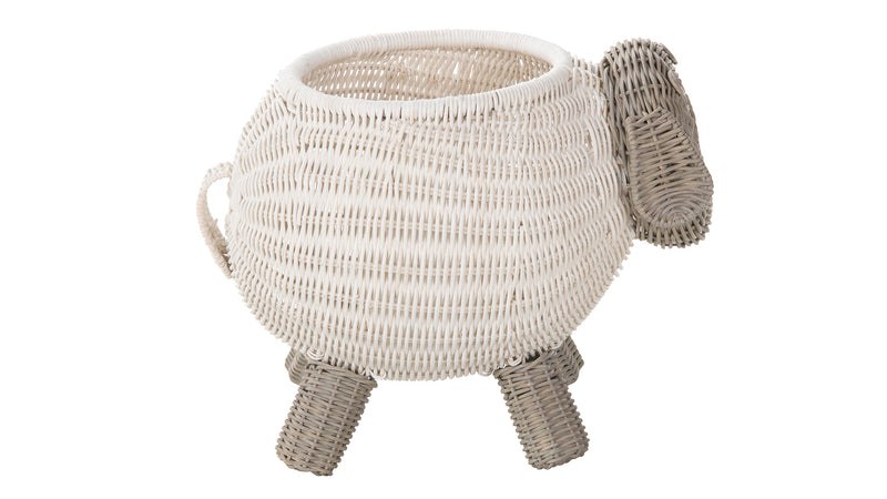 Kouboo Rattan Sheep Kids Storage Basket White & Gray