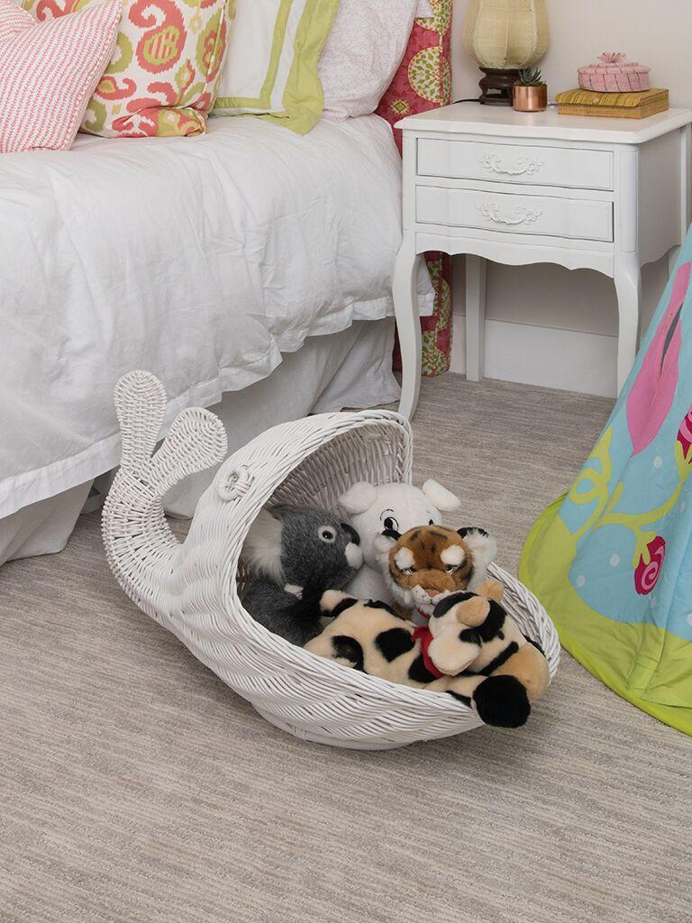 Kouboo Rattan Whale Storage Basket White