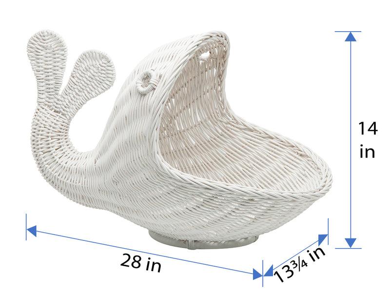 Kouboo Rattan Whale Storage Basket White