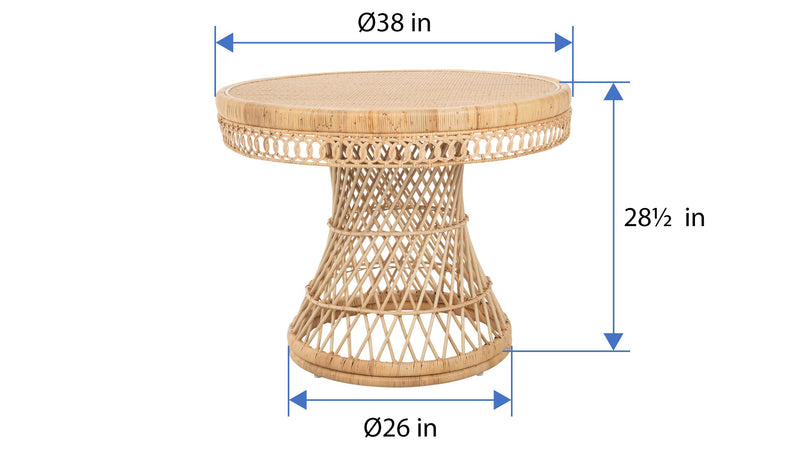 Kouboo Round Rattan Peacock Dining Table Natural