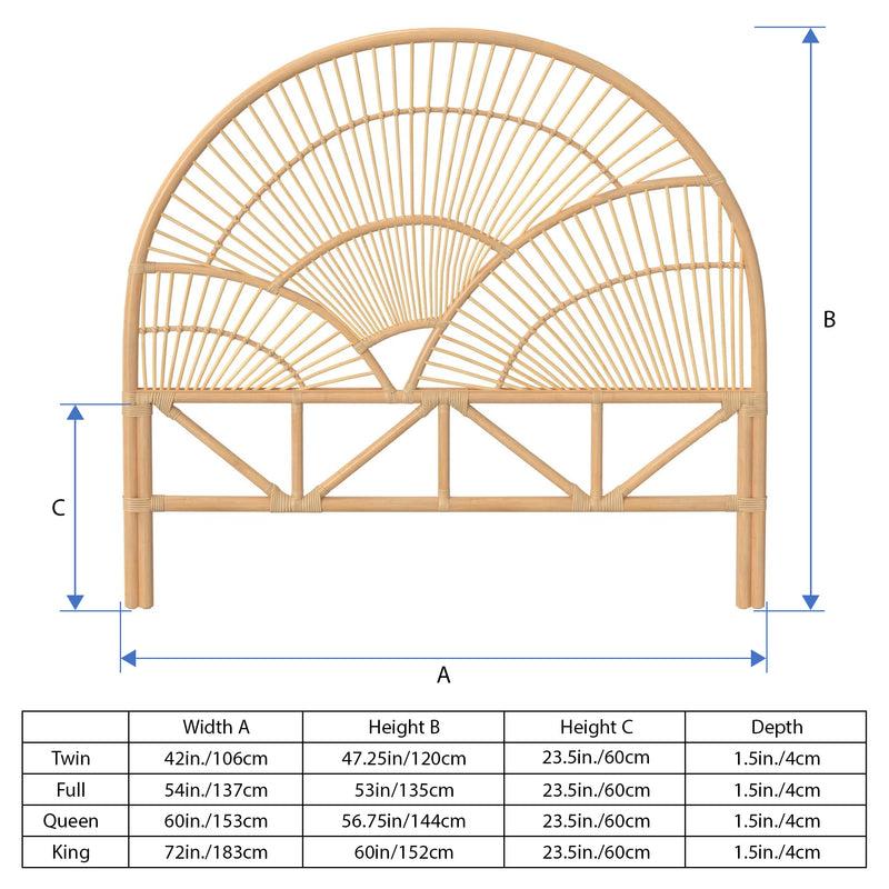 Kouboo Sunrise Rattan Headboard Natural