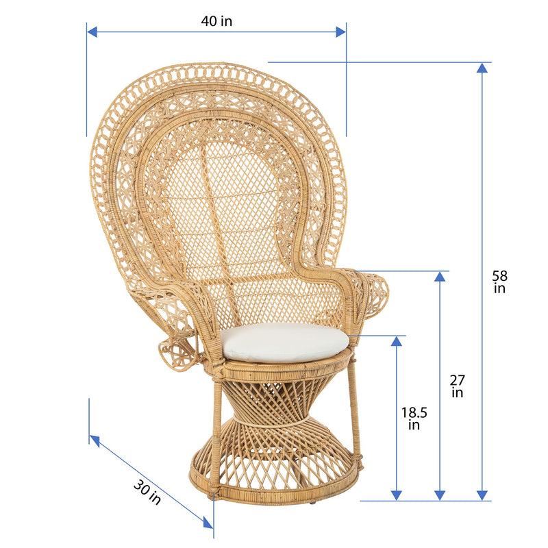 Kouboo Supreme Rattan Grand Peacock Chair Natural