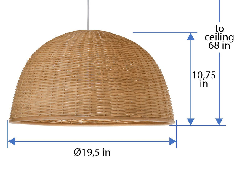 Kouboo Wicker Dome Pendant Lamp