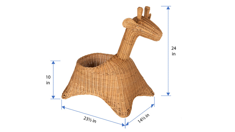 Kouboo Wicker Giraffe Basket Natural Color
