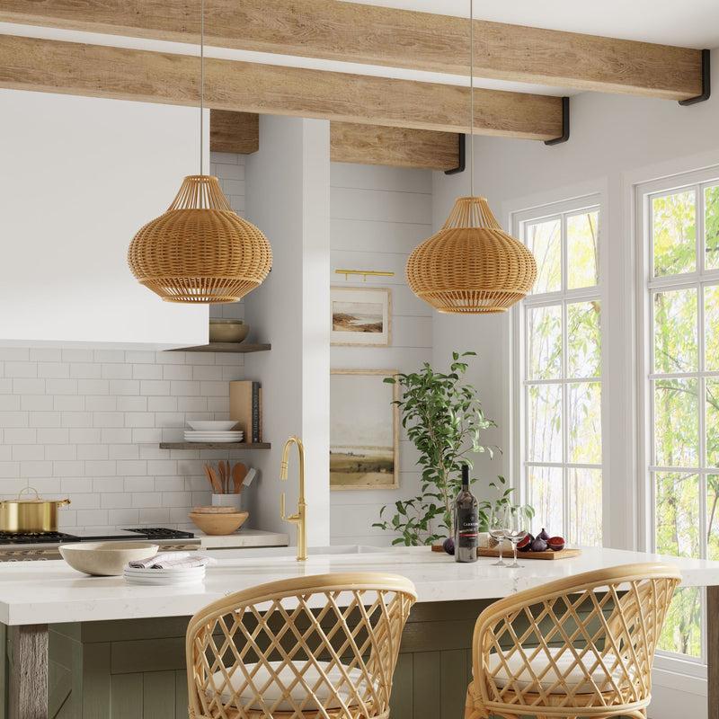 Kouboo Wicker Pear-Shaped Pendant Lamp