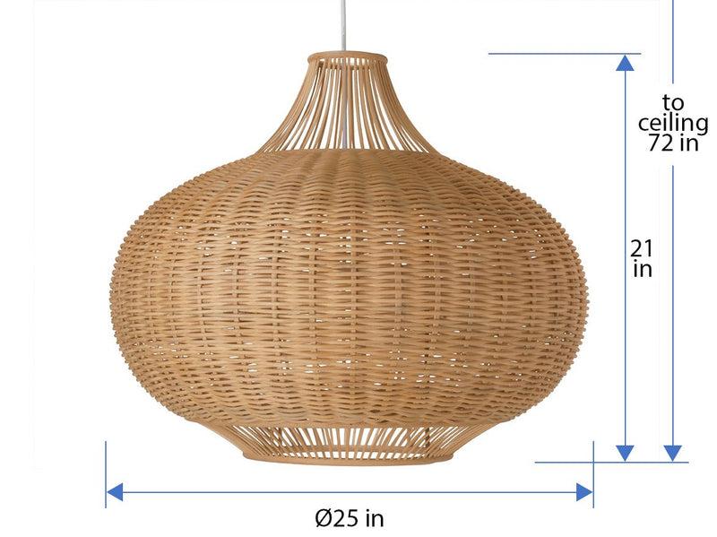 Kouboo Wicker Pear-Shaped Pendant Lamp Extra Large