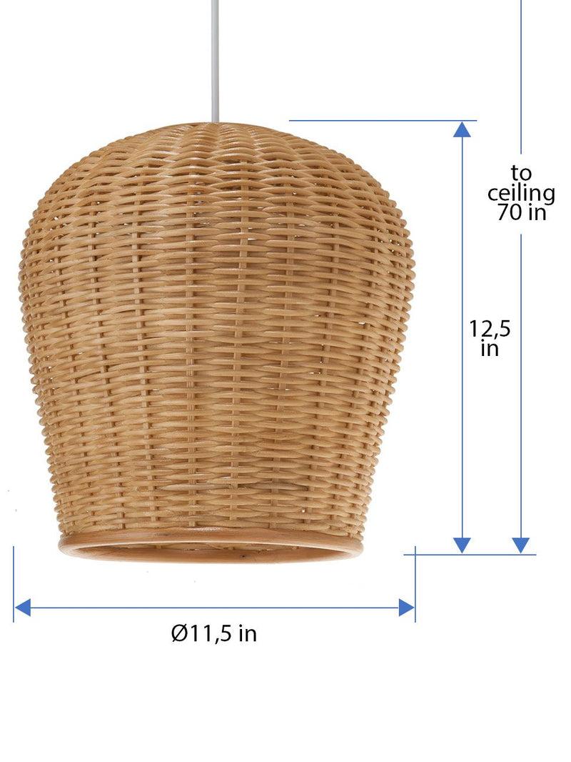 Kouboo Wicker Pod Pendant Lamp Natural
