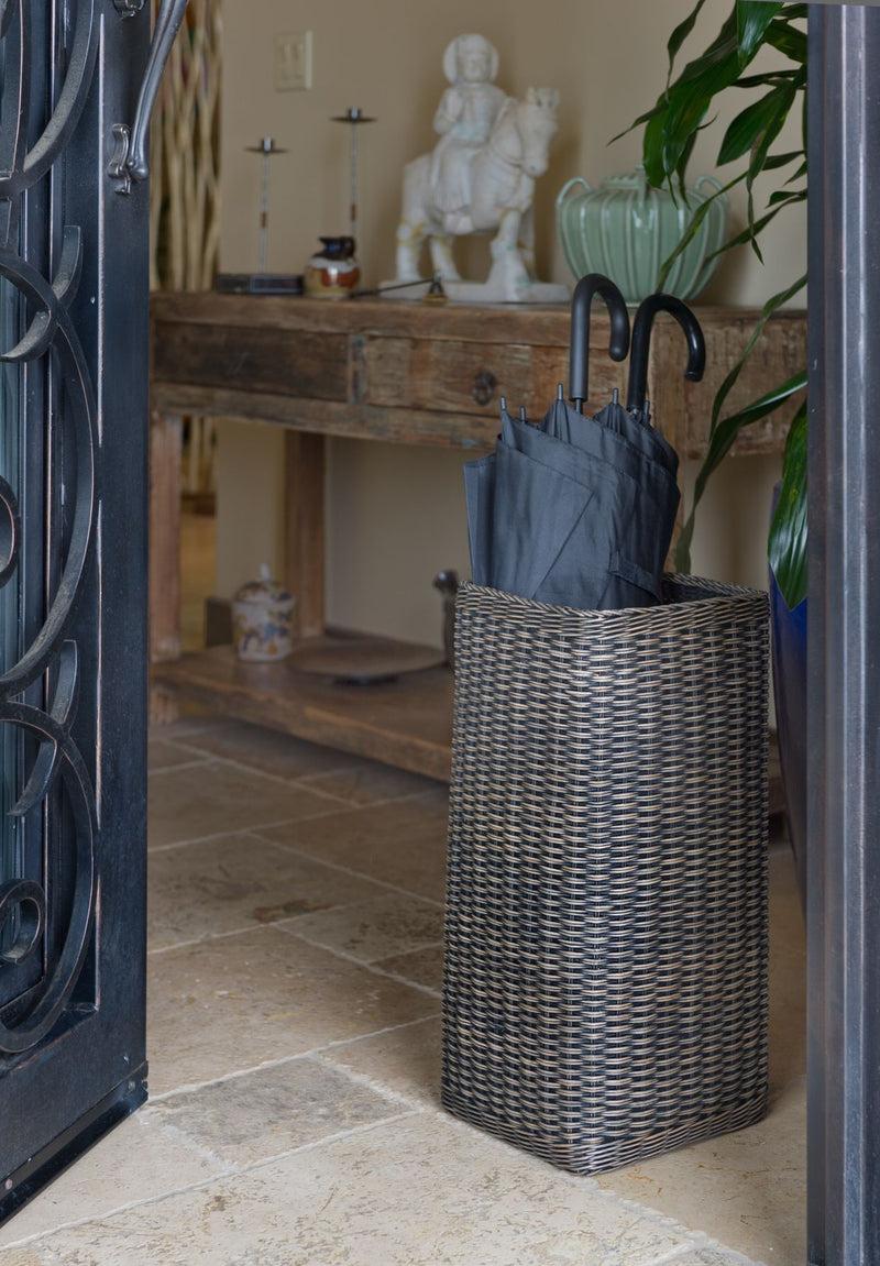 Kouboo Wicker Umbrella Stand With Water Catch