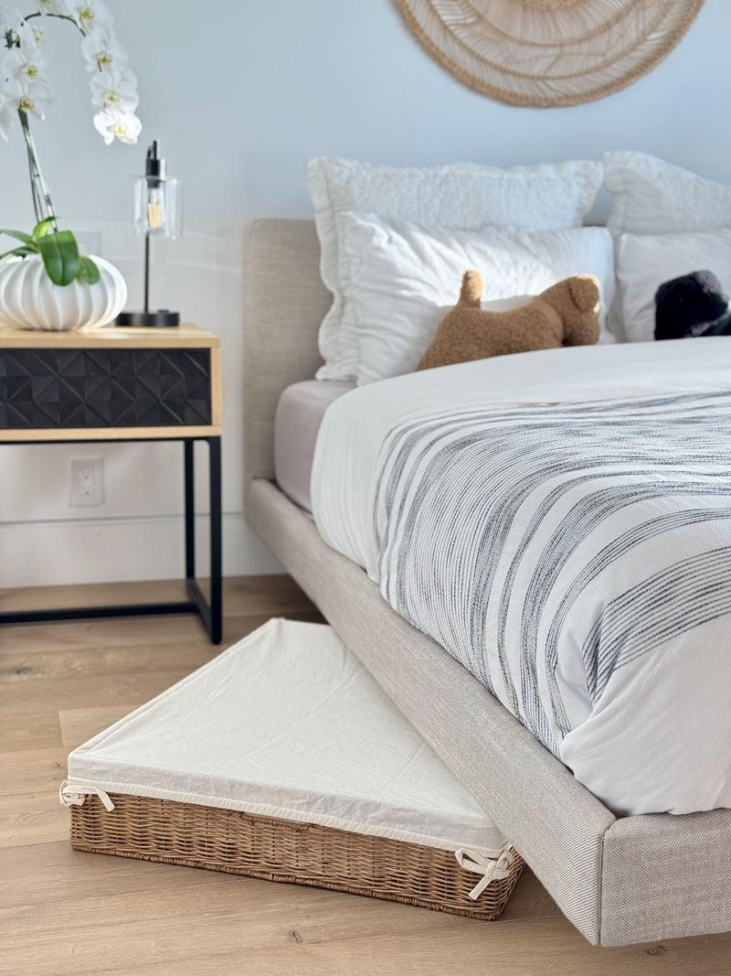 Kouboo Wicker Under Bed Basket With Liner & Cover