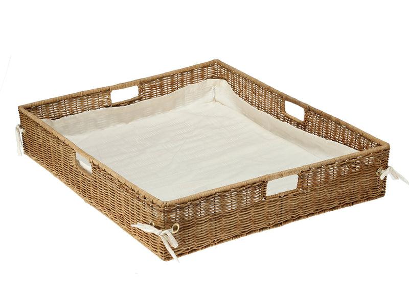 Kouboo Wicker Under Bed Basket With Liner & Cover
