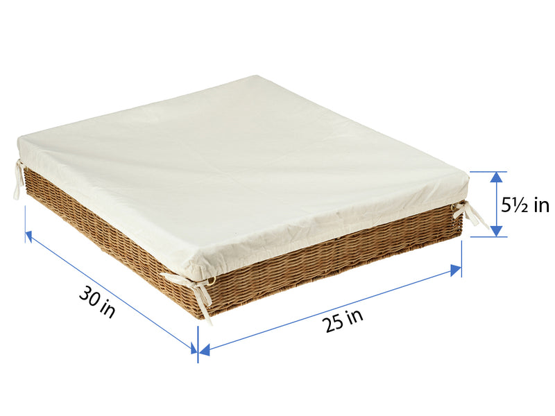 Kouboo Wicker Under Bed Basket With Liner & Cover