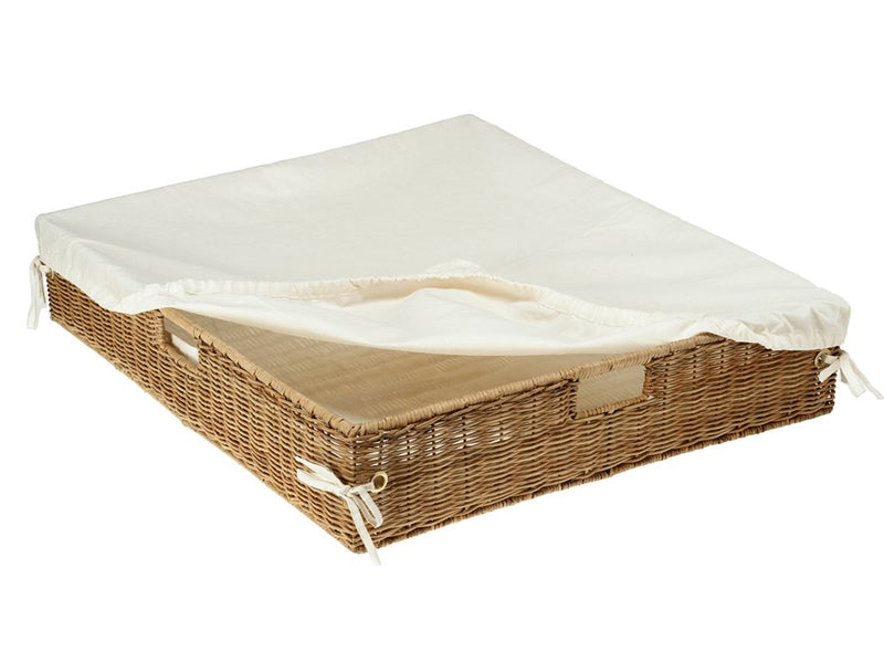 kouboo Wicker Under Bed Basket with Liner & Cover
