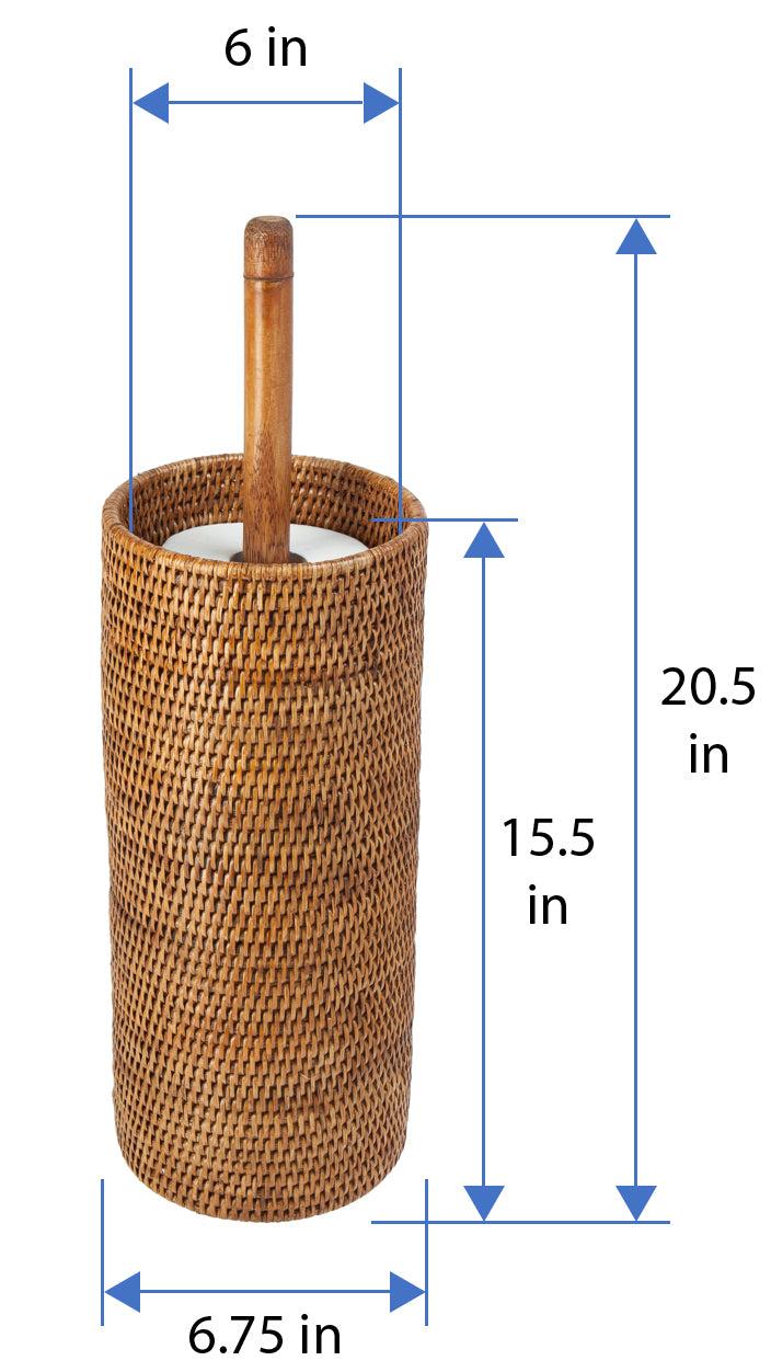 Kouboo La Jolla Handwoven Rattan Toilet Roll Stand 3 Rolls