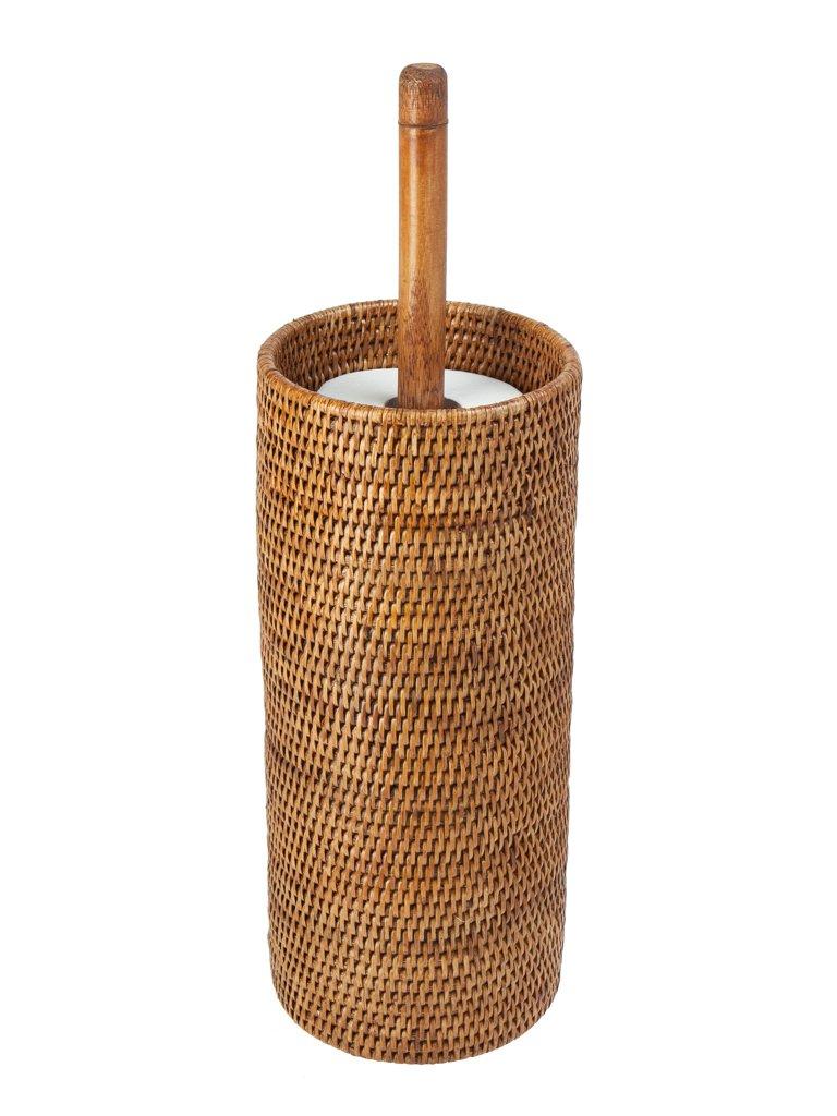 kouboo La Jolla Handwoven Rattan Toilet Roll Stand 3 Rolls