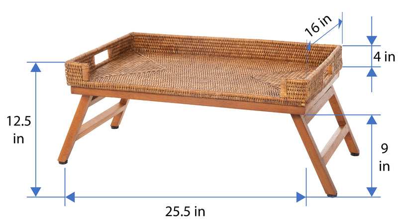 Kouboo La Jolla Rattan Breakfast Tray With Folding Legs