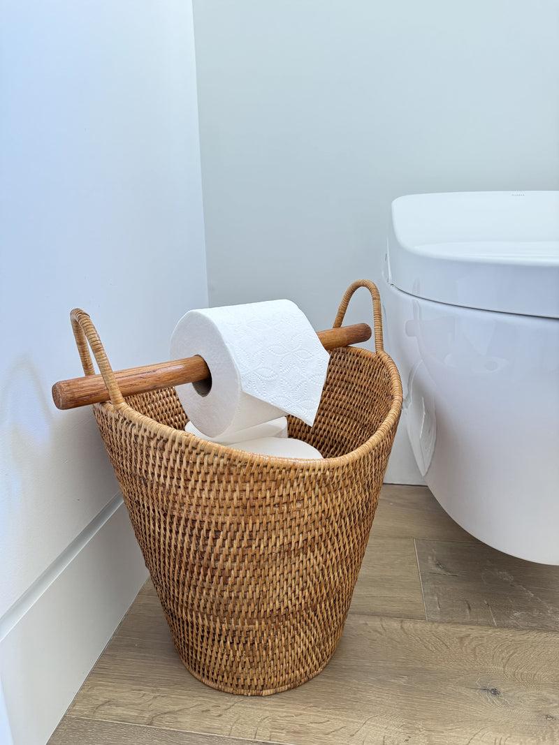 Kouboo La Jolla Rattan Free Standing Toilet Roll Holder Dispenser