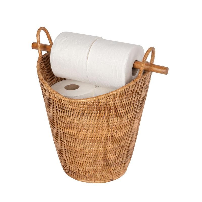 kouboo La Jolla Rattan Free Standing Toilet Roll Holder Dispenser kouboo La Jolla Rattan Free Standing Toilet Roll Holder Dispenser