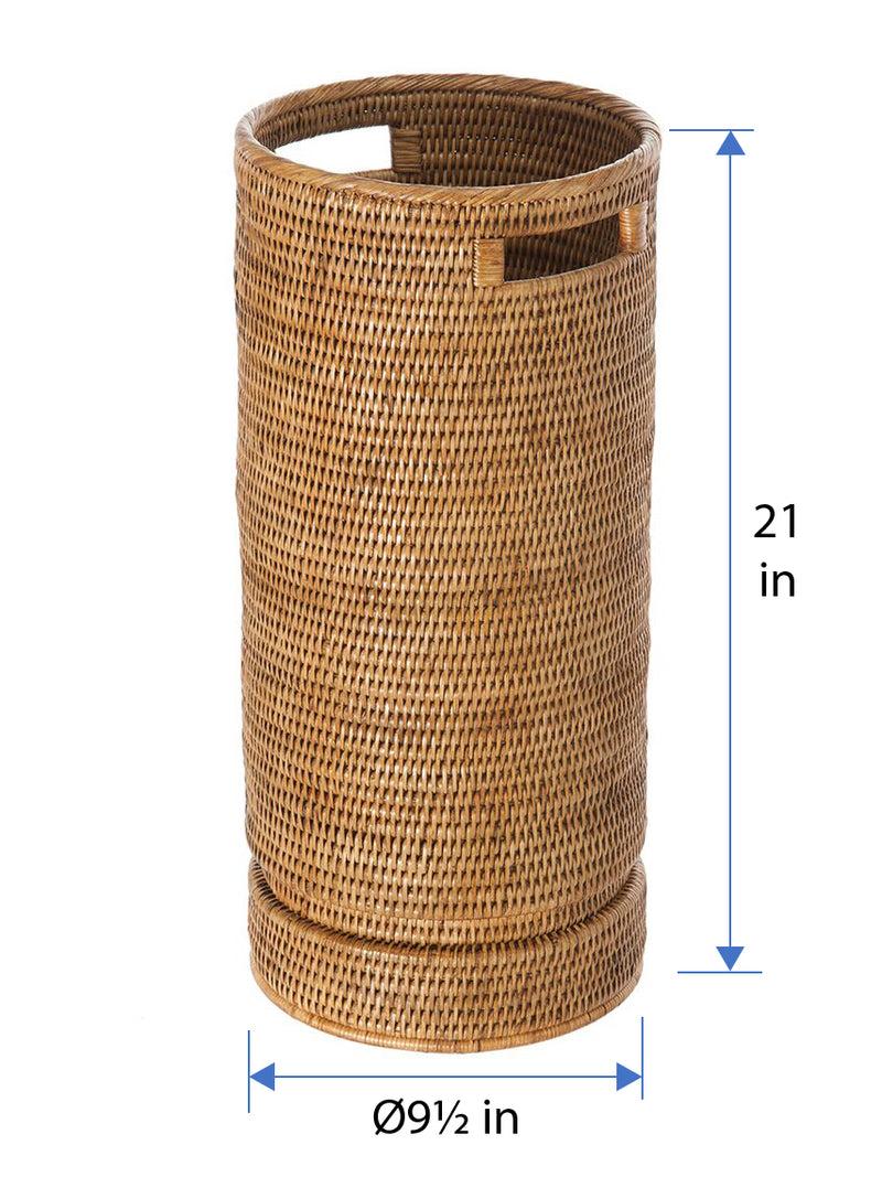 Kouboo La Jolla Rattan Round Umbrella Stand With Water Catch