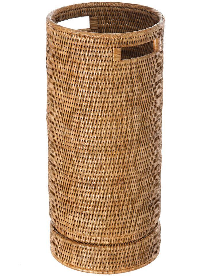 kouboo La Jolla Rattan Round Umbrella Stand with Water Catch