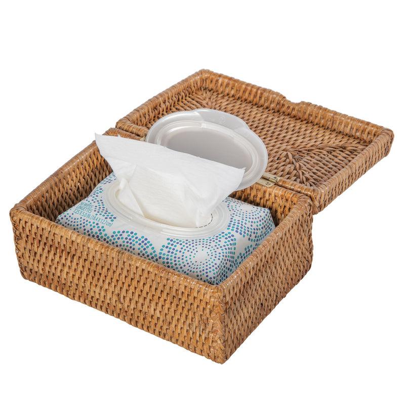 Kouboo La Jolla Rattan Storage Box For Wet Wipes Jewelery And More