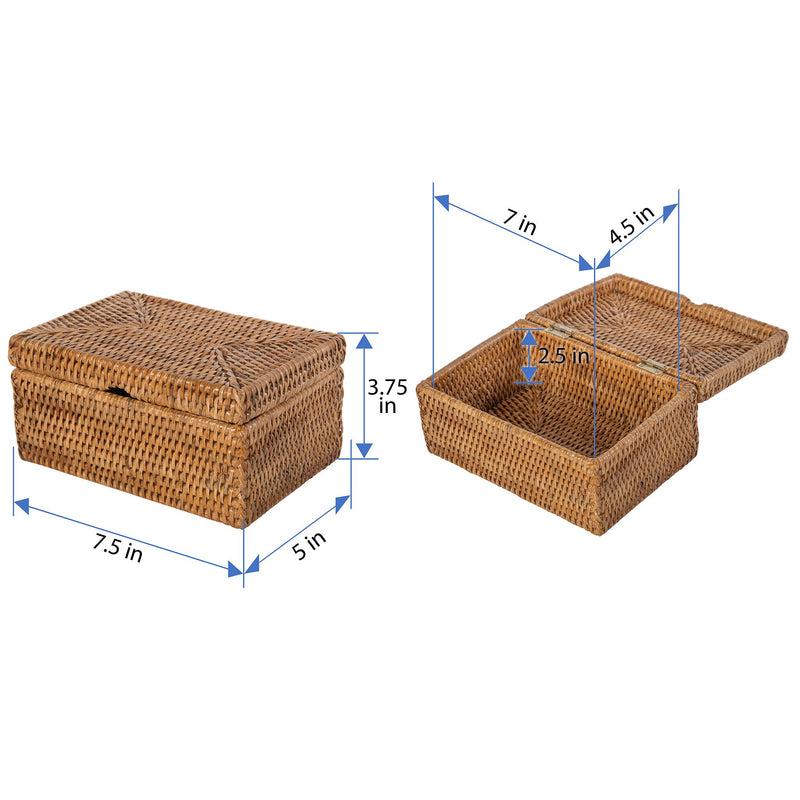 Kouboo La Jolla Rattan Storage Box For Wet Wipes Jewelery And More