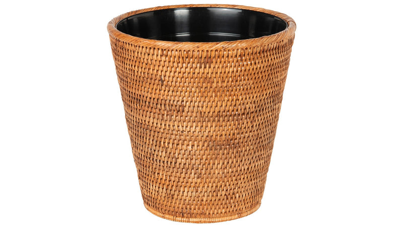 kouboo La Jolla Rattan Waste Basket with Plastic Insert