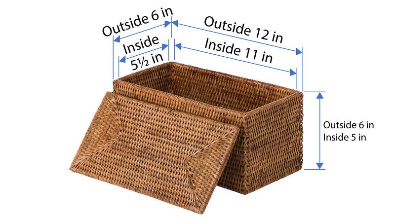 Kouboo La Jolla Rectangular Rattan Storage And Toilet Roll Box