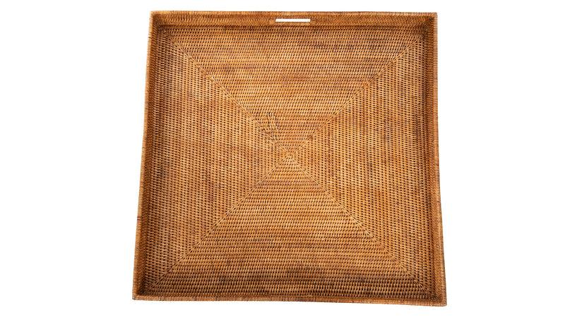Kouboo La Jolla Square Rattan Jumbo Sized Centerpiece And Ottoman Tray