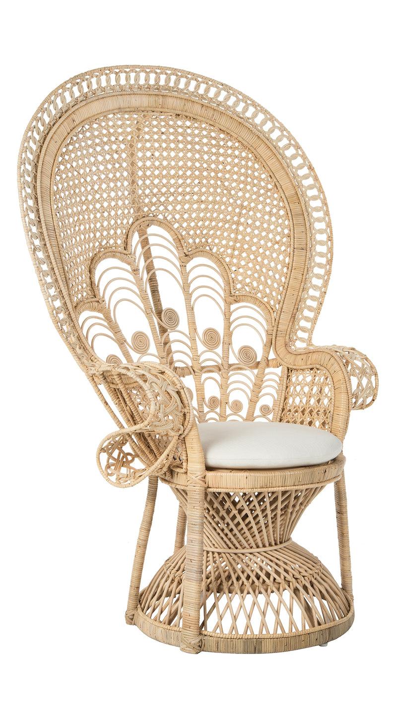 kouboo Lady Peacock Chair in Rattan with Seat Cushion kouboo Lady Peacock Chair in Rattan with Seat Cushion