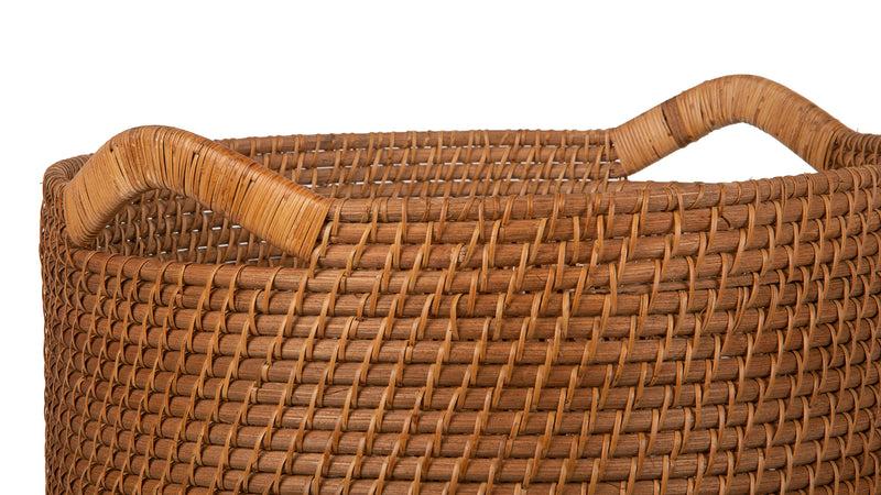 Kouboo Laguna Round Rattan Storage Basket With Ear Handles