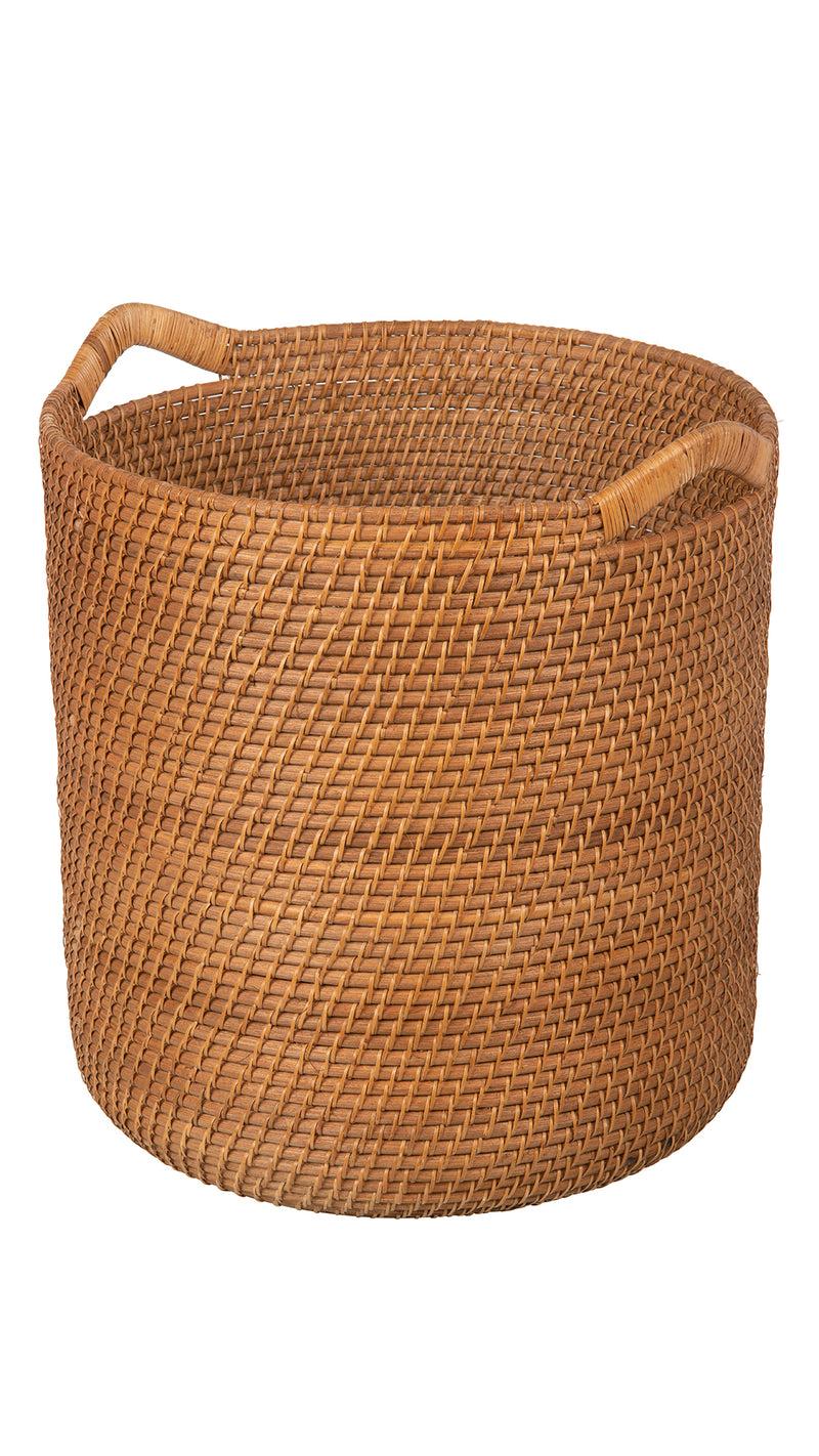 kouboo Laguna Round Rattan Storage Basket with Ear Handles
