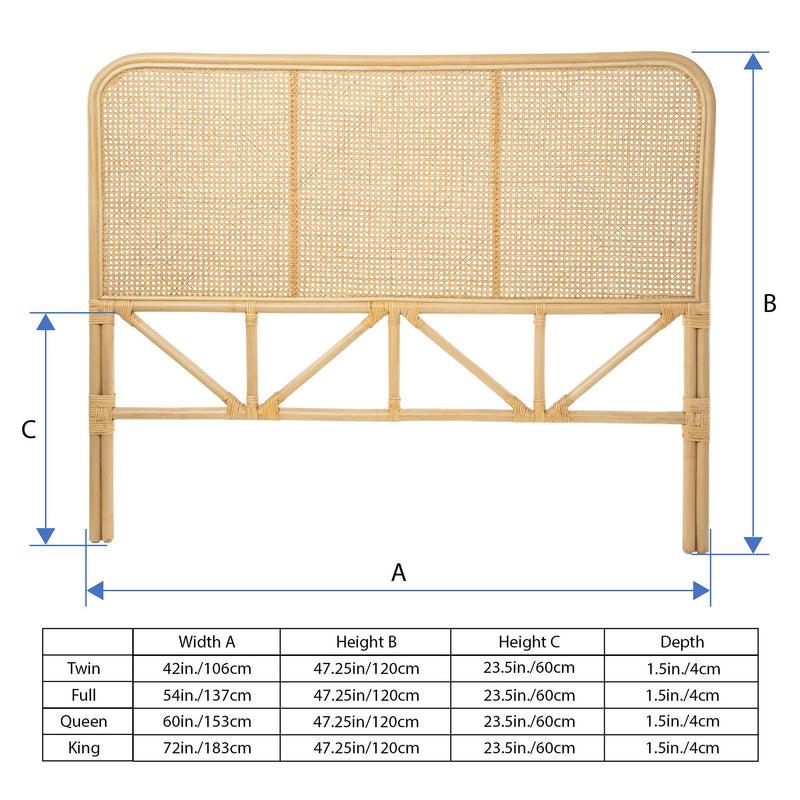 Kouboo Latitude Classic Rattan Cane Headboard Natural