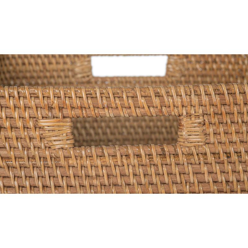 Kouboo Loma Decorative Square Rattan Storage Basket With Handles