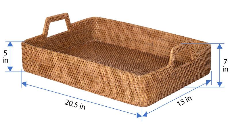 Kouboo Loma Rectangular Rattan High Wall Serving Tray