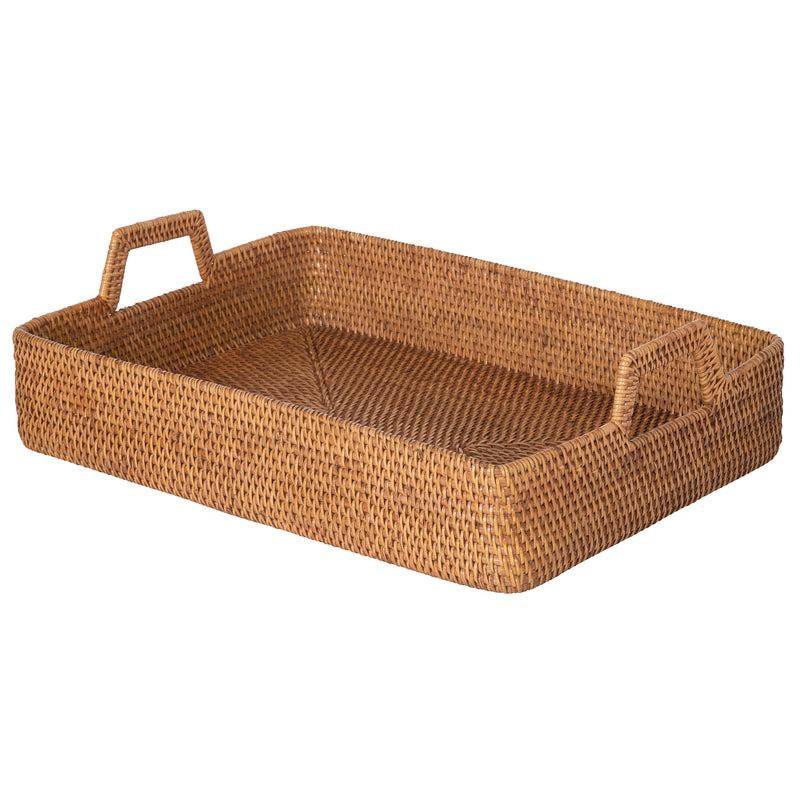 kouboo Loma Rectangular Rattan High Wall Serving Tray