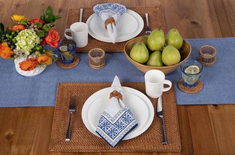 Kouboo Loma Rectangular Rattan Placemat Set Of 2 Pieces