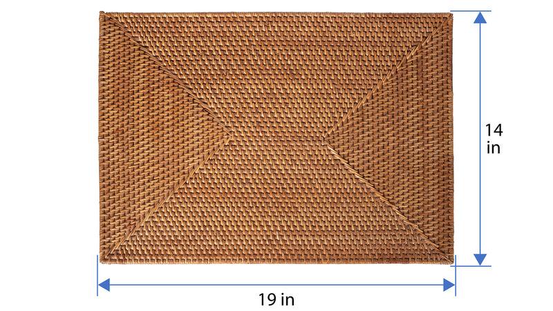 Kouboo Loma Rectangular Rattan Placemat Set Of 2 Pieces