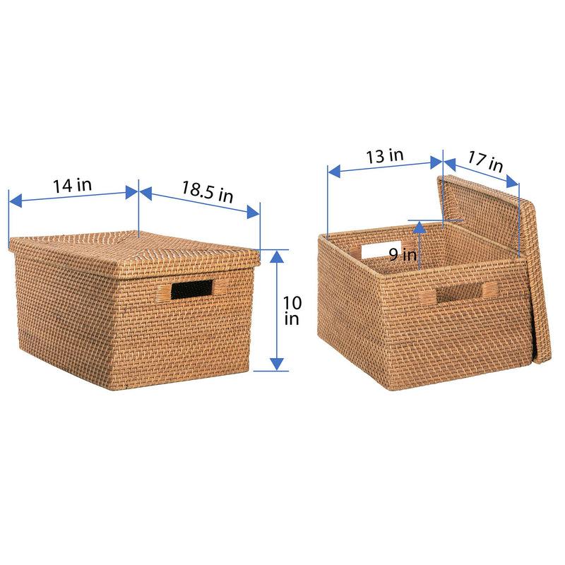 Kouboo Loma Rectangular Rattan Storage Box And Decorative Storage Basket