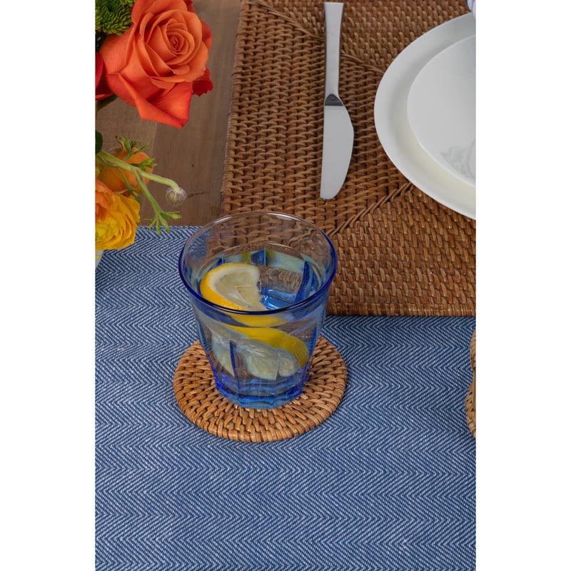 Kouboo Loma Round Rattan Coasters With Holder Set Of 4 Coasters