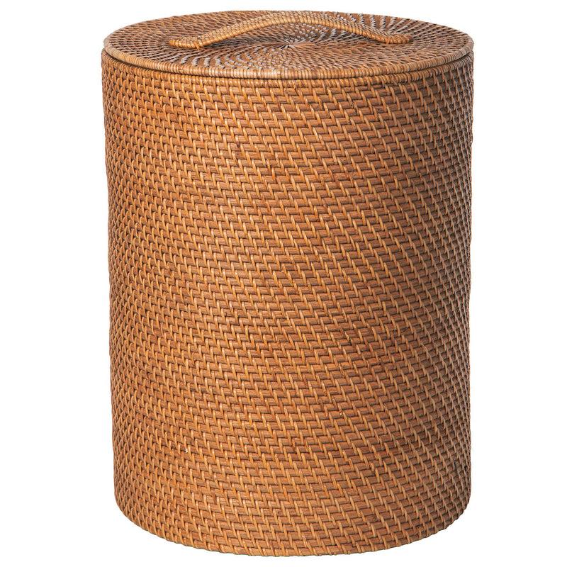 kouboo Loma Round Rattan Hamper with Liner Apartment Size