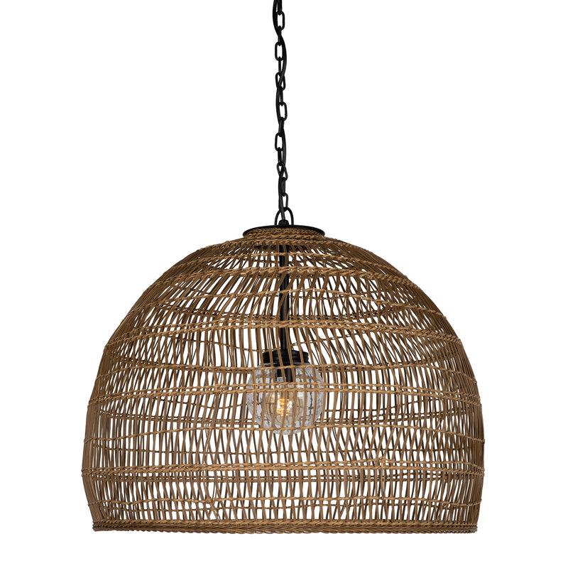 kouboo Luhu Open Weave All Weather Cane Rib Outdoor Bell Pendant Lamp kouboo Luhu Open Weave All Weather Cane Rib Outdoor Bell Pendant Lamp