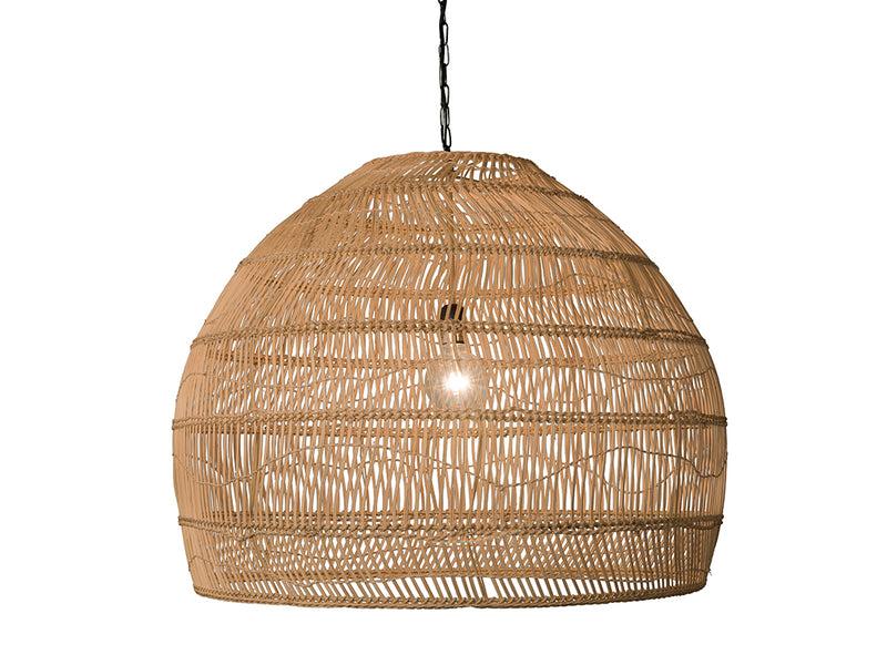Kouboo Luhu Open Weave Cane Rib Bell Pendant Lamp Extra Large Natural