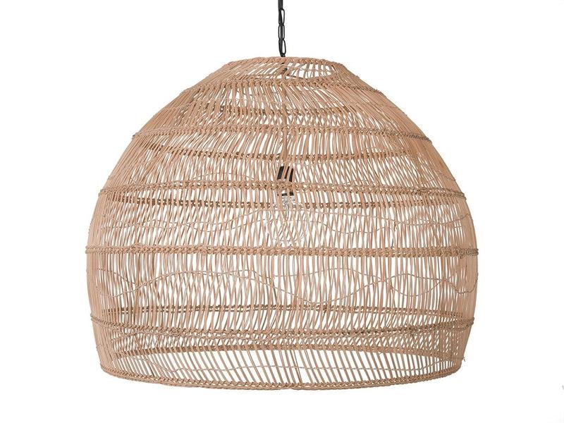 kouboo Luhu Open Weave Cane Rib Bell Pendant Lamp Extra Large Natural